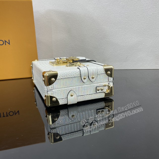 Lv路易威登2023專櫃新款Petite Malle手袋 LV蜥蜴皮革小硬箱斜挎男包 N81521 ydh5242